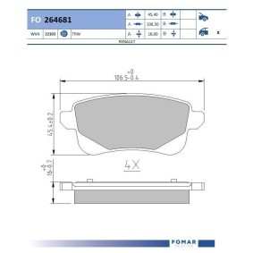 Achetez des Plaquettes de frein FOMAR Friction FO 264681 à prix pour 23,58 €