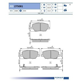 Bremsbeläge von FOMAR Friction FO 275081