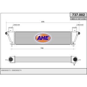 Köp Intercooler av AHE 737.002 till det låga priset 3416,03 kr