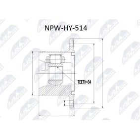 Gelenksatz, Antriebswelle NPW-HY-514