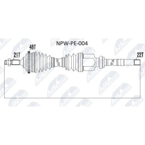 Köp Drivaxel av NTY NPW-PE-004 till det låga priset 2172,00 kr