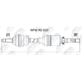 Köp Drivaxel av NTY NPW-RE-010 till det låga priset 2643,28 kr