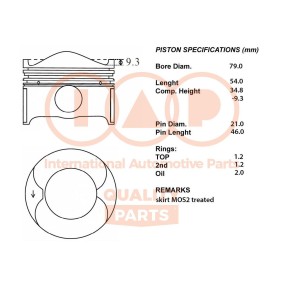 Kolben für DAIHATSU von IAP QUALITY PARTS