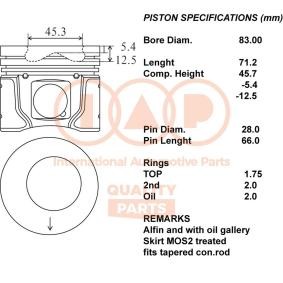 Comprar Pistón de IAP QUALITY PARTS 100-03103 a bajo precio de 282,99 €