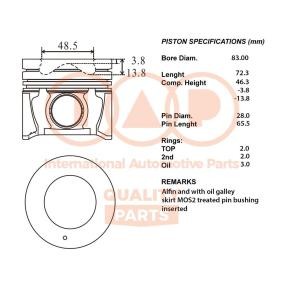 Kolben für KIA von IAP QUALITY PARTS