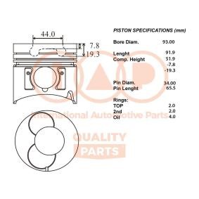 Kolben für ISUZU von IAP QUALITY PARTS