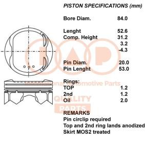 Achetez des Piston IAP QUALITY PARTS 100-12022 à prix pour 488,04 €