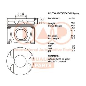 Kolben von IAP QUALITY PARTS für PREVIA (MCR3_, ACR3_, CLR3_) günstig online kaufen