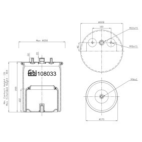 Comprar Fuelle, suspensión neumática de FEBI BILSTEIN 108033 a bajo precio de 133,44 €