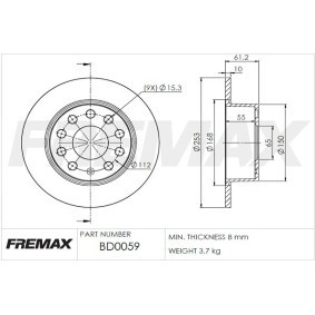 Bremsscheibe BD-0059 für Octavia III Combi (5E5) für 29,66 CHF