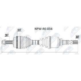 Köp Drivaxel av NTY NPW-RE-034 till det låga priset 2790,56 kr