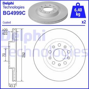 Kjøp Bremseskive av DELPHI BG4999C til den lave prisen 679,03 NOK
