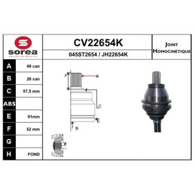 Acquista Kit giunti semiasse da EAI CV22654K a buon mercato per soli 60,62 €