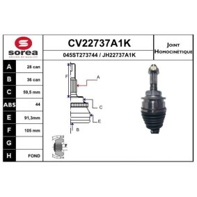 Acquista Kit giunti semiasse da EAI CV22737A1K a buon mercato per soli 70,78 €