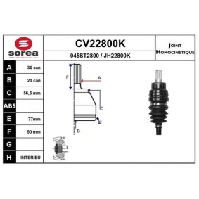 Acquista Kit giunti semiasse da EAI CV22800K a buon mercato per soli 76,97 €