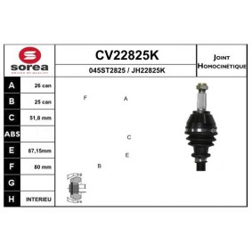 Achetez des Jeu de joints, arbre de transmission EAI CV22825K à prix pour 61,29 €