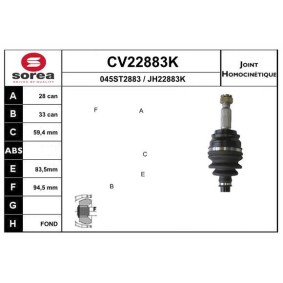 Comprar Juego de articulación, árbol de transmisión de EAI CV22883K a bajo precio de 55,95 €