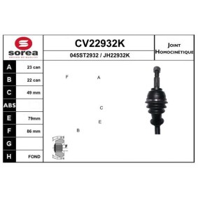 Gelenksatz, Antriebswelle CV22932K