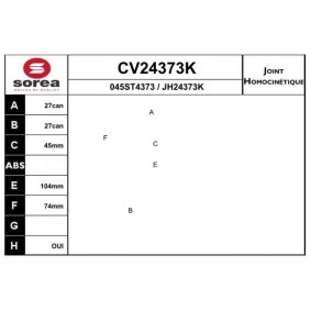 Gelenksatz, Antriebswelle CV24373K