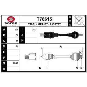 Antriebswelle T78615 von EAI günstig für 142,83 € online kaufen