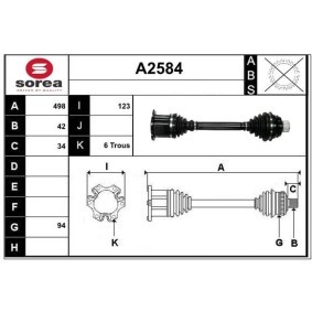 Comprar Árbol de transmisión de SNRA A2584 a bajo precio de 278,69 €