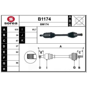Comprar Árbol de transmisión de SNRA B1174 a bajo precio de 286,29 €
