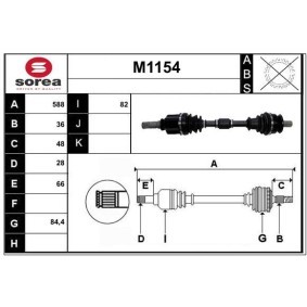 Comprar Árbol de transmisión de SNRA M1154 a bajo precio de 252,68 €