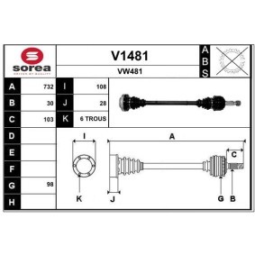 Comprar Árbol de transmisión de SNRA V1481 a bajo precio de 298,28 €