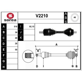 Acquista Semiasse da SNRA V2210 a buon mercato per soli 237,53 €