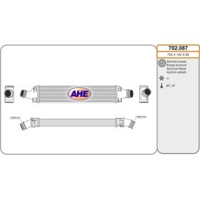 Köp Intercooler av AHE 702.087 till det låga priset 3317,87 kr