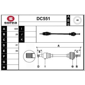 Comprar Árbol de transmisión de SERA DC551 a bajo precio de 202,24 €
