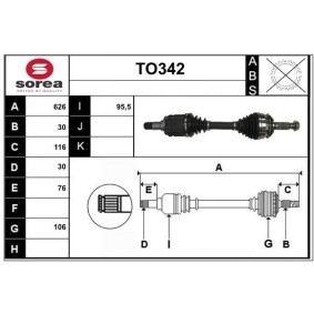 Comprar Árbol de transmisión de SERA TO342 a bajo precio de 271,61 €