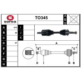 Comprar Árbol de transmisión de SERA TO345 a bajo precio de 258,57 €