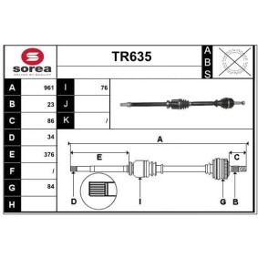 Comprar Árbol de transmisión de SERA TR635 a bajo precio de 209,36 €
