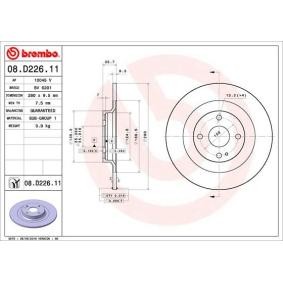 Bremsscheibe 08.D226.11 von BREMBO günstig für 52,33 € online kaufen