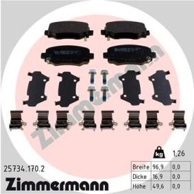 Køb Bremseklodser af ZIMMERMANN 25734.170.2 til den lave pris 622,08 DKK
