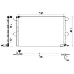 Compre Condensador de ar condicionado de MAHLE ORIGINAL online para Caddy II Pick-up (9U7) a preços moderados
