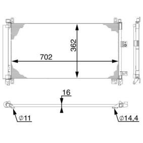 Köp Kondensor, klimatanläggning av MAHLE ORIGINAL AC 597 000S till det låga priset 1639,93 kr
