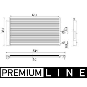Köp Kondensor, klimatanläggning av MAHLE ORIGINAL AC 890 000P till det låga priset 2798,43 kr
