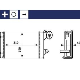 Compre Radiador de calefacción de MAHLE ORIGINAL online para Polo Coupé (86C, 80) a precios moderados