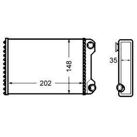 Achetez des Radiateur de chauffage MAHLE ORIGINAL AH 59 000S à prix pour 55,41 €