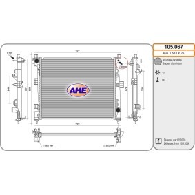 Achetez des Radiateur du moteur AHE 105.067 à prix pour 174,88 €