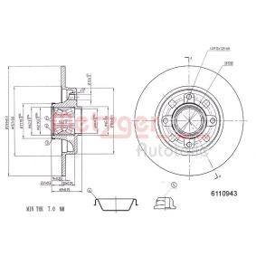 Comprar Disco de freno de METZGER 6110943 a bajo precio de 110,42 €