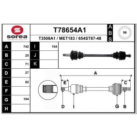 Antriebswelle T78654A1 von EAI günstig für 167,80 € online kaufen