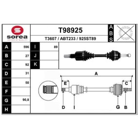 Compre Veio de transmissão da EAI T98925 a um preço baixo por 143,80 €
