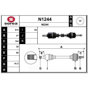 Antriebswelle für NISSAN von SNRA