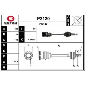 Comprar Árbol de transmisión de SNRA P2120 a bajo precio de 350,58 €
