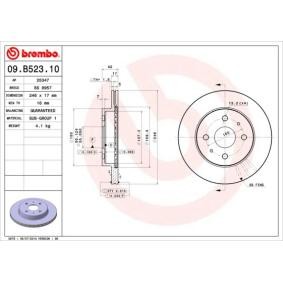 Køb Bremseskive af BREMBO 09.B523.11 til den lave pris 345,32 DKK