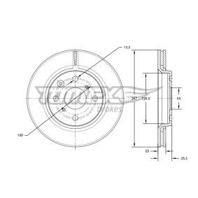 Bremsscheibe TX 71-55 für TOYOTA
