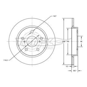 Bremsscheibe TX 72-00 für COROLLA Verso (ZDE12_, CDE12_) für 36,18 CHF